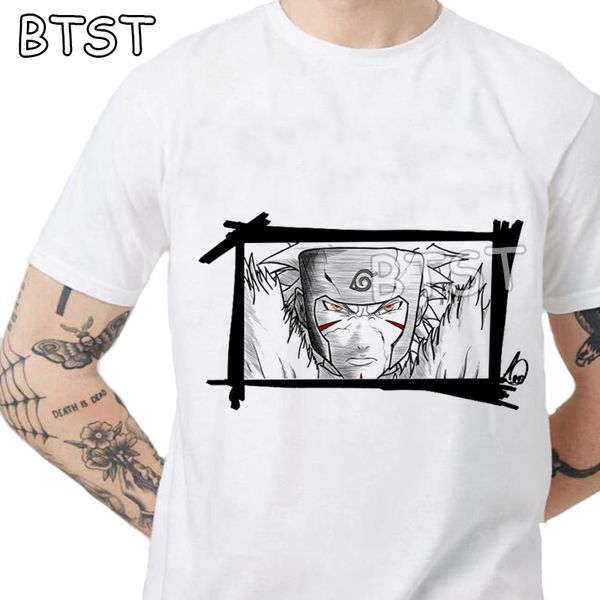

new harajuku tobirama naruto print tee shirt homme o-neck comfortable streetwear punk 100% cotton men clothes 2019 punk tees
