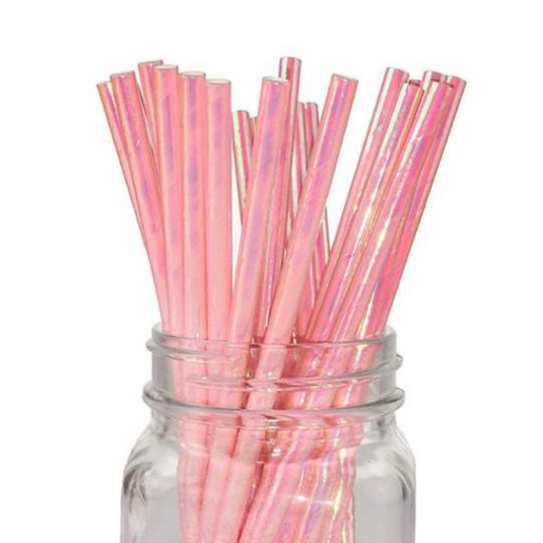 

25шт / уп радужные бумаги соломка питьевая diy радуга соломки decordation