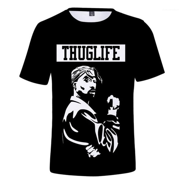 

printed mens tee casual loose hiphop short sleeves t shirt fashion crew neck male apparel singer 2pac 3d, White;black