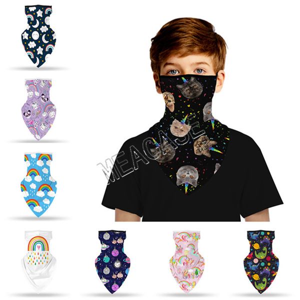 

3d cartoon bandana scarf multi-purpose neck gaiter outdoor kids children ins creative animal printed mouth cover protection face coverd81902, Red;brown