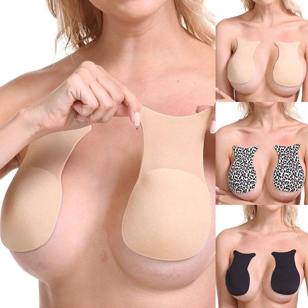 

women's silicone self-adhesive adhesive bra strapless push up seamless invisible bra rabbit ear underwear for wedding