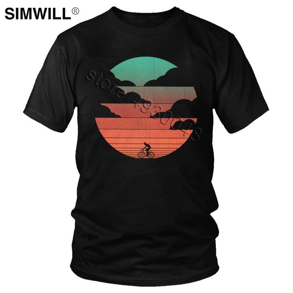 

урожай mtb велосипед тенниска мужская короткие рукава 100% хлопок sunset graphic tee горный велосипед велоспорт вест байкер тенниска идея по