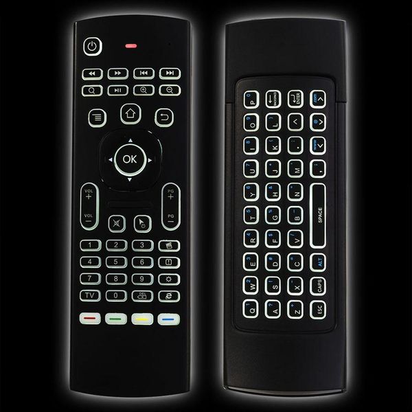 

cgjxsmx3 multifunction remote control wireless keyboard with backlit and air mouse for android smart tv box pc a95x x96 tx3 mxq pro