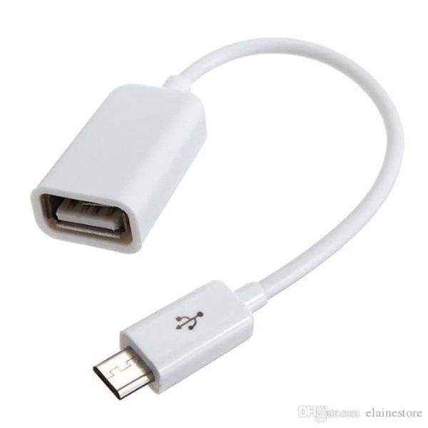 

new 2020 black/ white micro usb host cable male to usb female otg adapter android tablet pc and phone