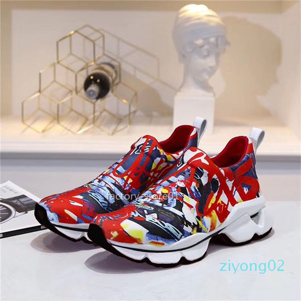 

2019 designer shoes spike sock donna studded spikes sneakers red bottom mens womens spikes training shoesz02, Black