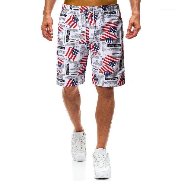 

shorts mens holiday beach shorts summer casual usa flag printed loose cool half, White;black