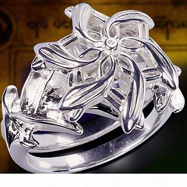 

fine jewelry women 100% real 925 soild sterling silver rings lotr the galadriel nenya zircon ennagement wedding band ring, Slivery;golden