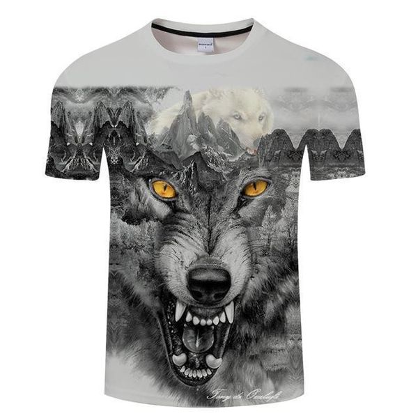 

wholesale yin and yang wolf black 3d print shirts harajuku hippie kawaii men clothing