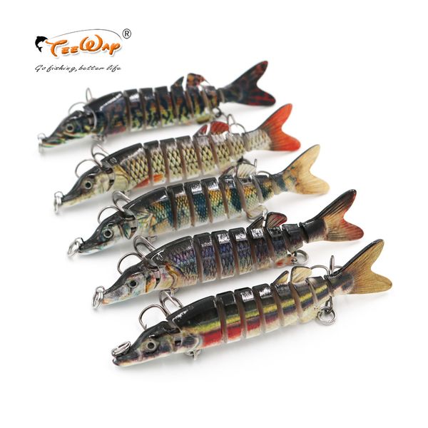 

teeway 1pcs 9cm 7g fishing lures 9 segments swimbait crankbait fishing lure hard bait with artificial hooks fishing wobblers