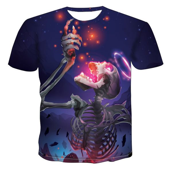 

skull graphic horror 3d summer boy clothing 3d print shirts harajuku comics oversized men clothing