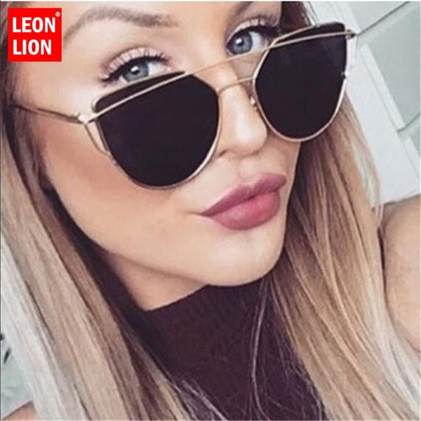 

cateye lunette металл урожай магазины солнцезащитные очки femme женщины leonlion светоотражающие дизайнерский бренд солей 2019 de очки зерка, White;black