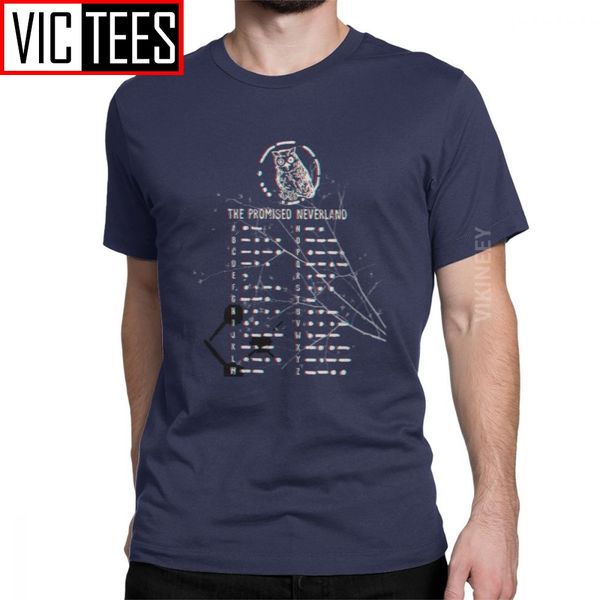 

men tshirt the promised neverland morse code aesthetics yakusoku no neverland cotton emma manga norman ray anime tshirt