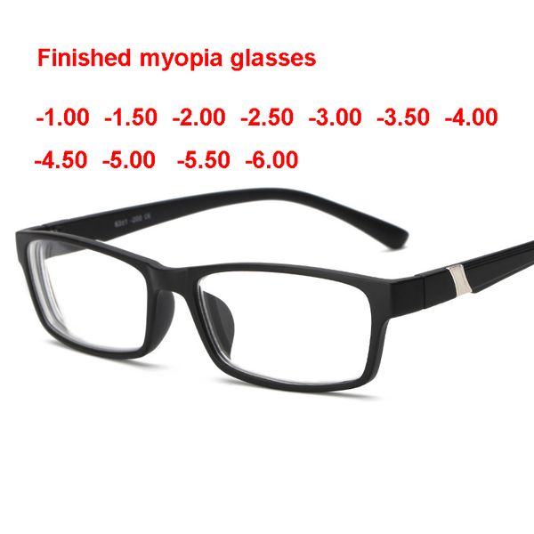 

women men optical finish glasses myopia prescription rectangle frame spectacles shortsighted fashion eyeglasses clear eyewear, Black