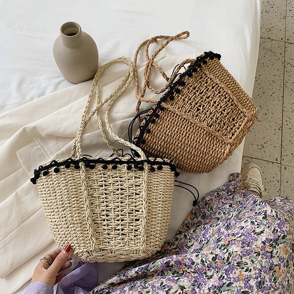 

2020 fashion summer straw bags crossbody bags for women summer simple shoulder handbags female travel cross body bag sac