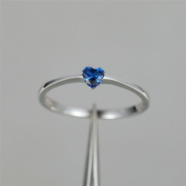 

simple female blue/purple/green zircon ring fashion wedding engagement rings for women elegant 925 silver rose gold heart ring, Golden;silver