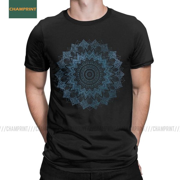 

boho mandala футболки для мужчин геометрия акварели chic цветок духовной romantic vintage 100% хлопок тройники с коротким рукавом футболки