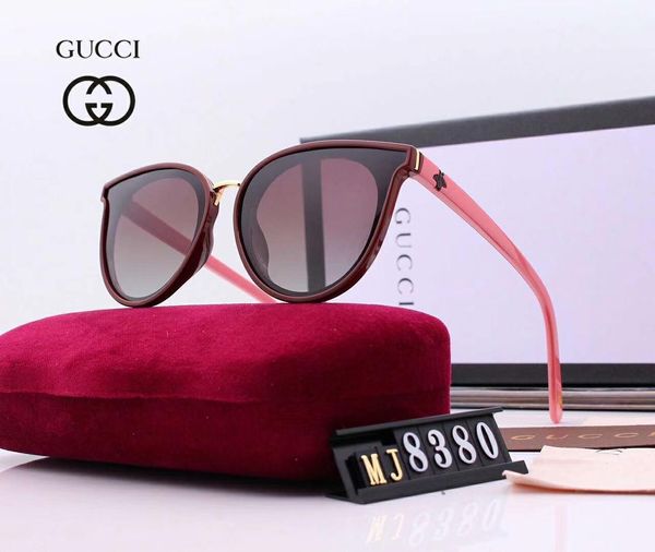 

little bees style designer sunglasses luxury sunglasses for man woman adumbral glasses uv400 brand 8380 5 colors pink with box, White;black