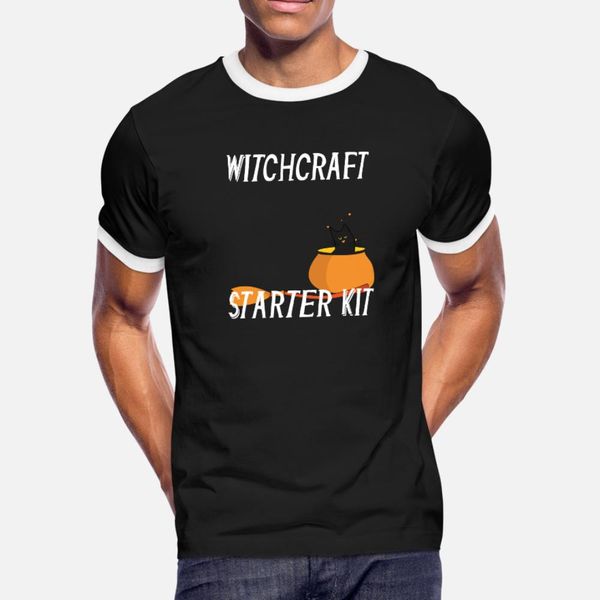 

witchcraft starter kit cat witch funny design for t shirt men designing short sleeve s-xxxl unique graphic breathable spring autumn shirt