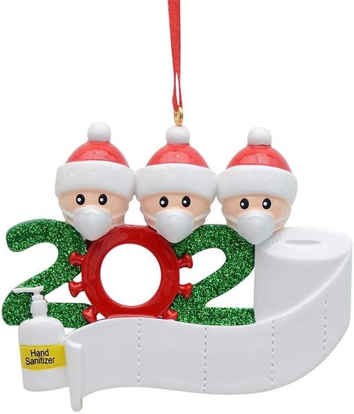 

quarantine christmas ornament decoration diy name family 7 resin christmas decors pandemic social distancing dhd1744
