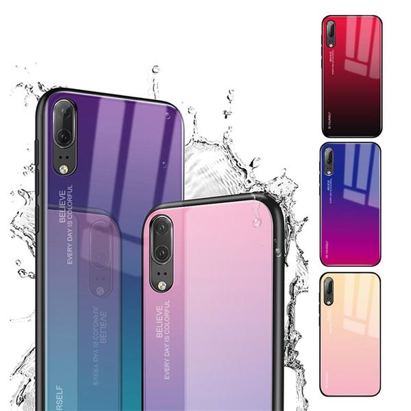 

cgjxsgradient tempered glass phone case for huawei honor 8x mate 20 pro mate 10 p20 lite plus nova 3i p30 cover housing