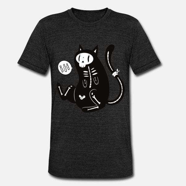 

жуткие cat скелет halloween fun t shirt men печать tee shirt s-xxxl мужской известные повседневный весна осень outfit рубашка