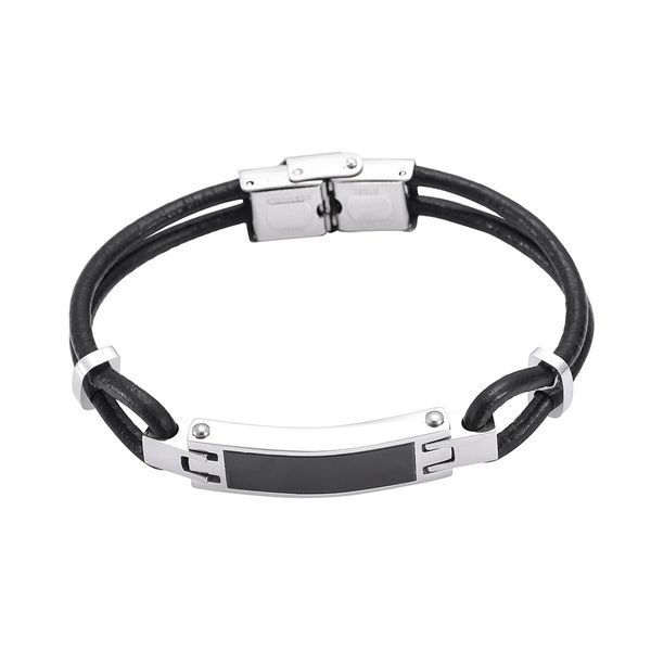 

men`s stainless steel memorial urn bracelet genuine leather bracelet cremation ashes keepsake urn memorial, Silver