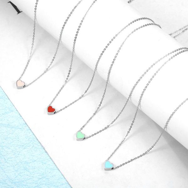 

hxd accessories stainless steel necklace chain fashion heart necklace female pendant long friend gift jewelry, Silver