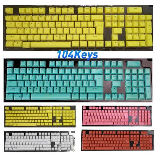 

keyboards keycaps for gaming games mechanical keyboard 104pcs/set clear backlight keycap cover replacement key cap