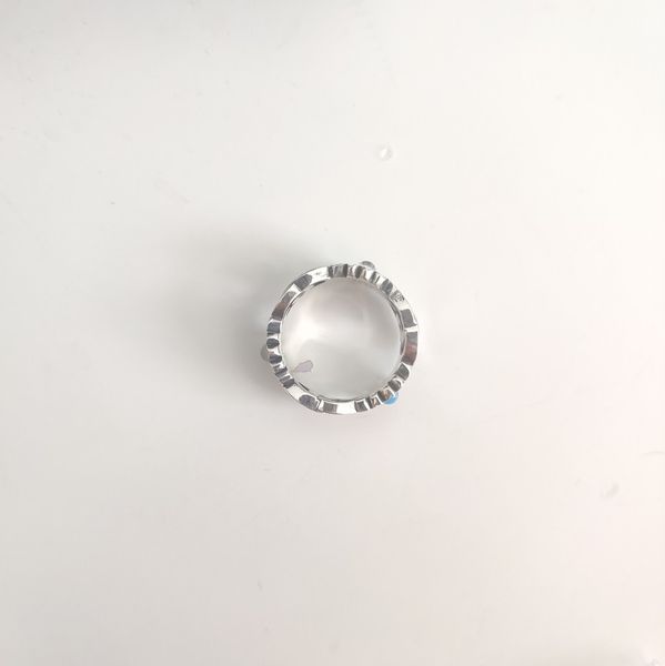 Anello piatto d'argento di alta qualità Fiore neutro Modello Ben Gemma Perla Anello in madreperla Moda Nuova tendenza Anello Gioielli di moda linkA