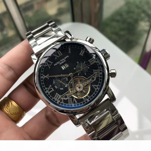 

luxury watch men's mechanical stainless steel automatic gold nautilus watch silver white dial sports mens self-wind watches pp2, Slivery;brown