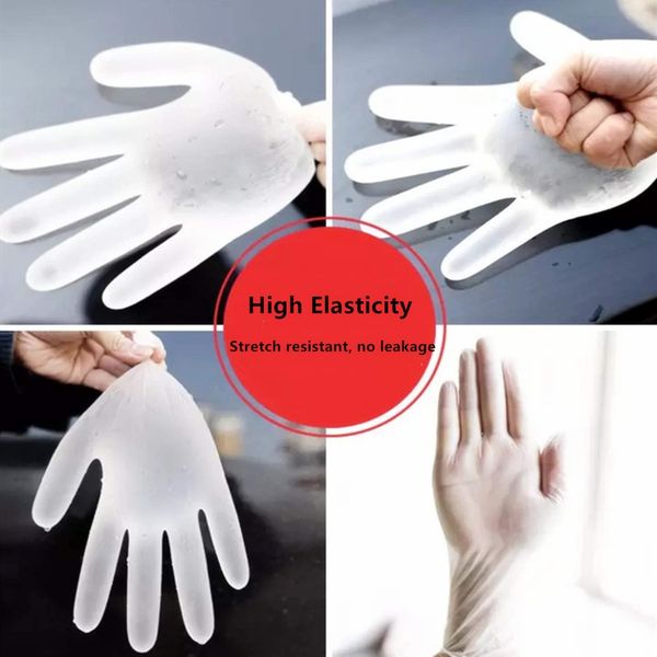 

waterproof disposable white transparency golves for home kitchen clean chemical experiment foodgrade pvc nitrile glove