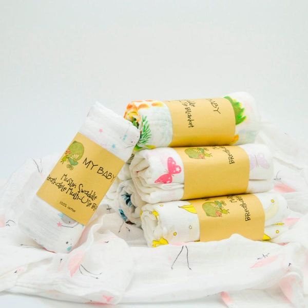 

lion bear infant baby blankets newborn muslin swaddle for baby wrap 100% cotton 120*120 cm soft shower bath towel bedding cover