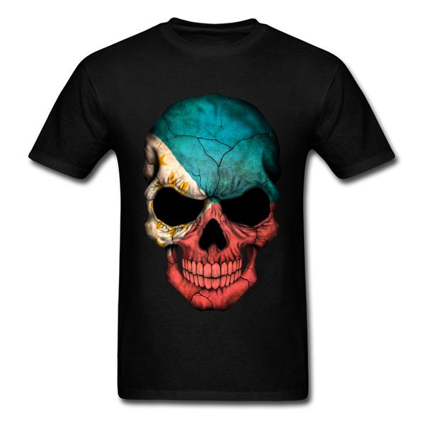 

filipino flag skull 3d design your own t-shirt 2018 fashion custom group cotton tee shirts men gift