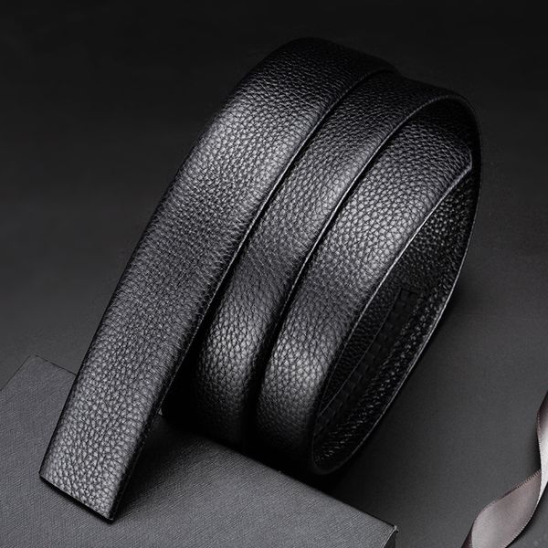 

100% cowhide belt with body layer cowhide men's belt leather headless automatic buckle men's, Black;brown