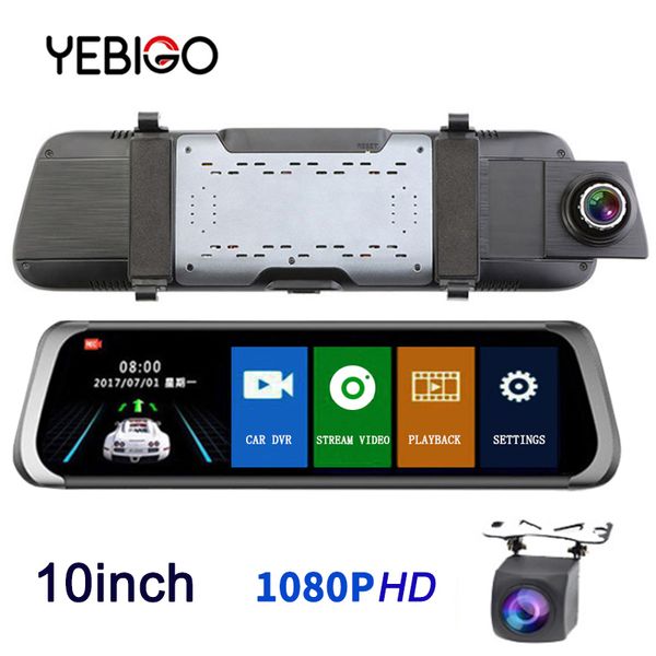 

car dvr camera dual lens 10.0 inch full hd 1080p dashcam rearview mirror video recorder registrator car cam 7inch dash cam 7