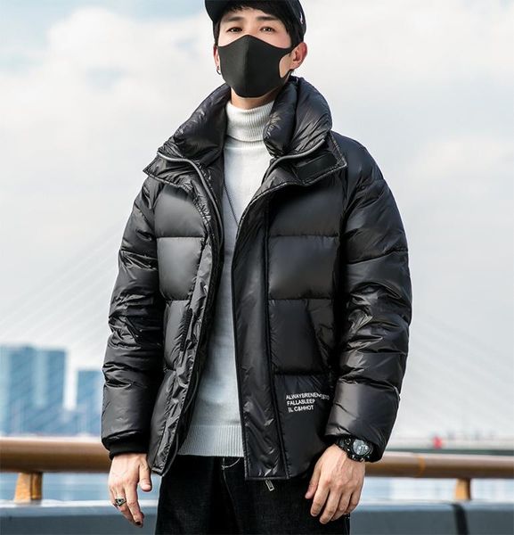 

fashion men's down jacket man clothes 2020 streetwear thick duck down jackets casual warm coat hiver casaco lw1686, Black