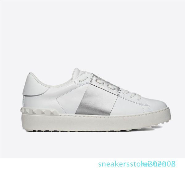 

new arrivel designer shoes white fashion menss women leather casual open low sports sneakers size 35-46 with box s08, Black