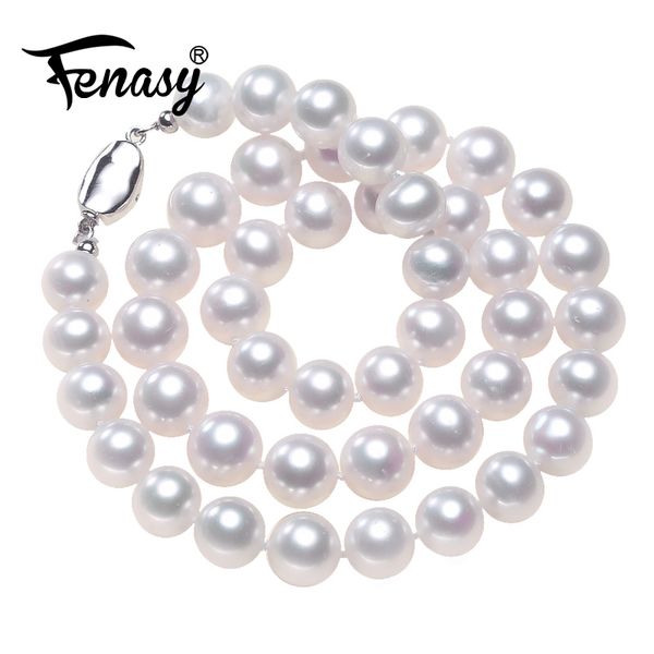 

fenasy natural freshwater pearl necklaces for women handcrafted statement long necklace wedding jewelry neck accessories, Silver