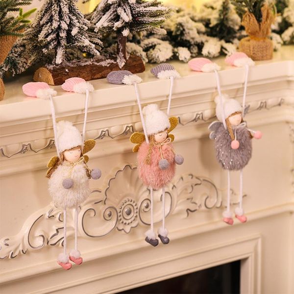 

christmas decorations plush angel girl pendant cute mini doll tree hanging ornaments decoration