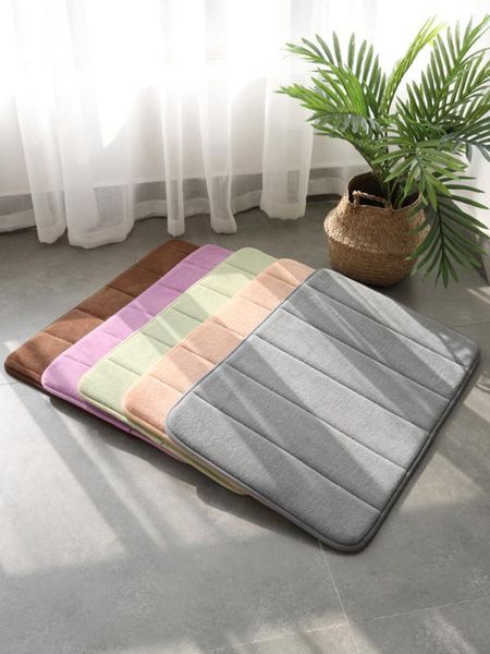 

toilet absorbent memory foam bath mat simple stripe kitchen foot rug bathroom mats decorative non-slip doorway carpet washable