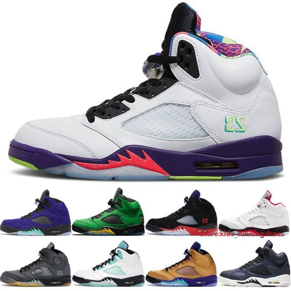 

highest qualityjumpman 5 5s high alternate bel-air mens basketball shoes 2020 classic michigan alternate grape oregon big babys outdoor snea, Black
