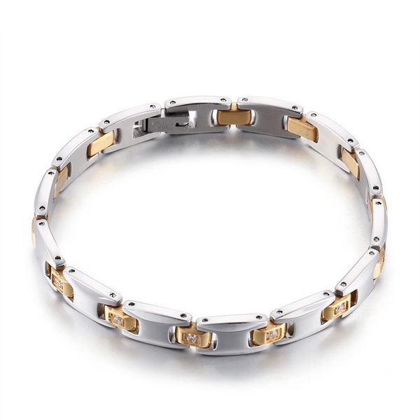 

titanium steel korean bracelet popular jewelry inlaid bracelet, Black