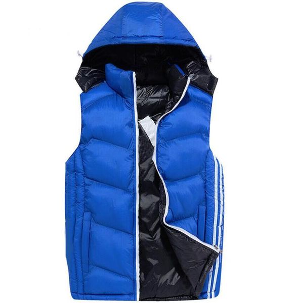 

new arrived mens down vests for men brand vests winter coat with tags hat detachable fashion outdoor jacket wear clothing parkas 4 colors, Black;white