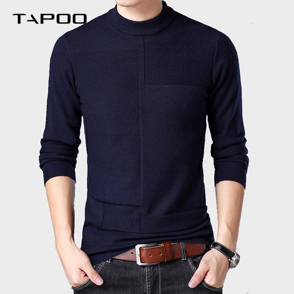 

new brand men's winter sweaters turtleneck thick sweater mens pullover slim warm solid jacquard sweater homme, White;black