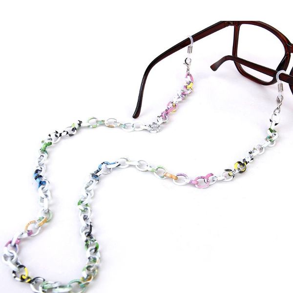 

colorful aluminum glass eyeglass sunglasses spectacles chain necklace cord eyeglass chain necklace, Silver