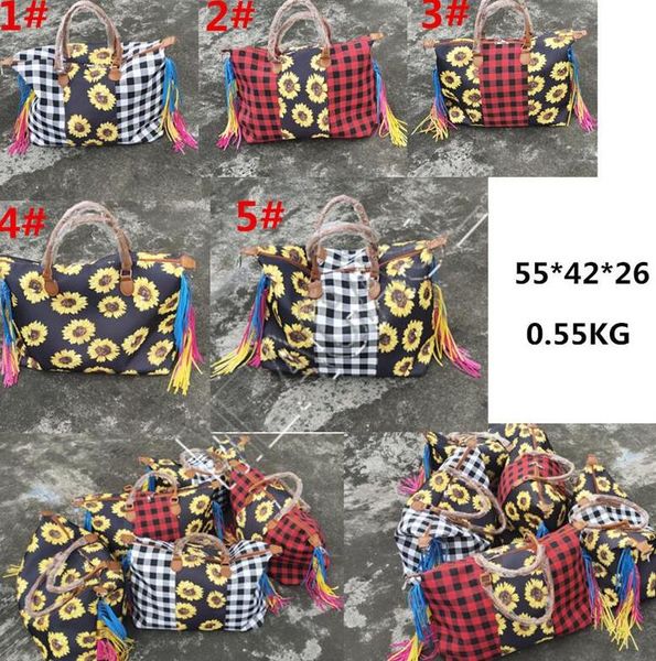 

women sunflower plaid large tote bag patchwork checkered designer handbag handle vintage shoulder bag travel duffle weekender bag d81904, Black