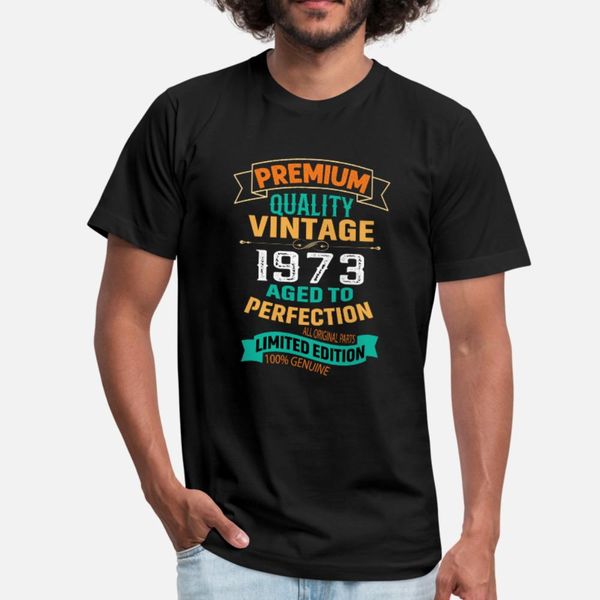 

premium quality vintage 1973 birthday t shirt men character 100% cotton size s-3xl vintage fit casual summer style original shirt, White;black