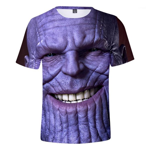 

mens designer tshirts short sleeve o neck summer fashion mens male tees avengers endgame thanos, White;black