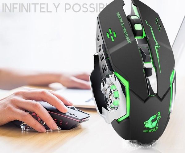 

new rechargeable x8 wireless gamer mouse silent led backlight 2.4ghz usb optical ergonomic gaming mouse for pc lapllfa