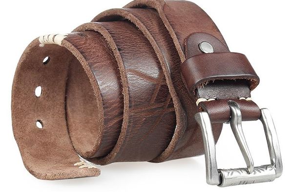 

original cowhide belt for men pin buckle full grain leather belt for jeans wide strap cummerbunds y200520, Black;brown